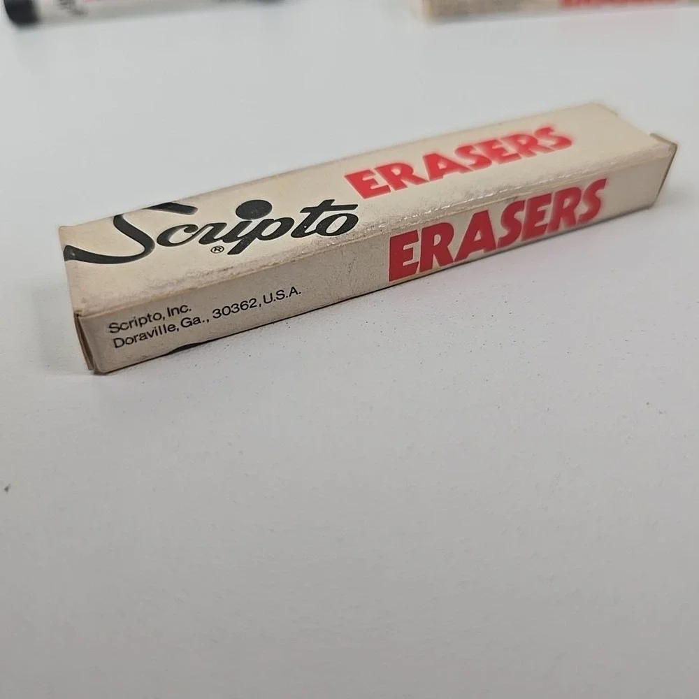 Vintage Scripto F350 & F370 Ultra Thin Lead Pencil Refill Set of 7 Plus Erasers!